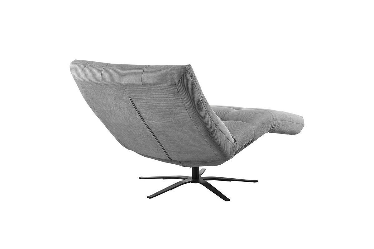 RELAXLIEGE LETICIA Grau Cord - Schwarz/Grau, Textil/Metall (82/115/156cm) - KAWOLA
