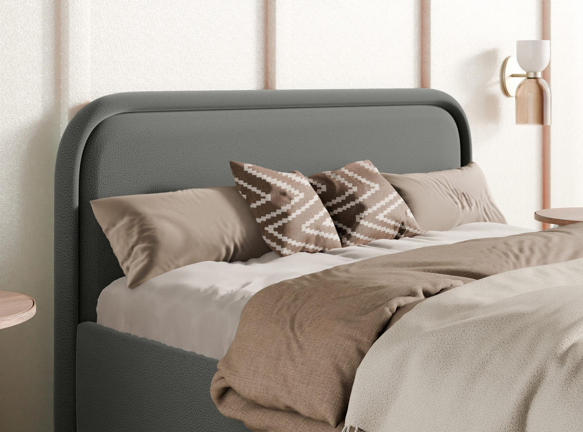 POLSTERBETT Juko 180x200 cm, Graphit - Graphitfarben, Textil (180/200cm) - Fedve
