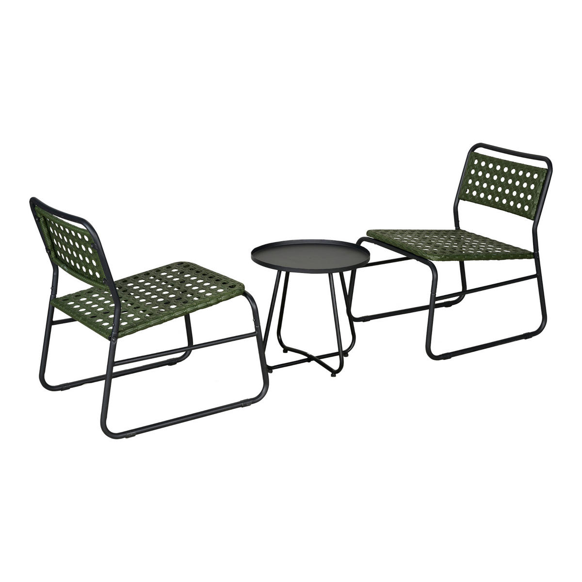 BISTRO-SET 3 TLG. Brienza - Grün, Metall - casa.pro
