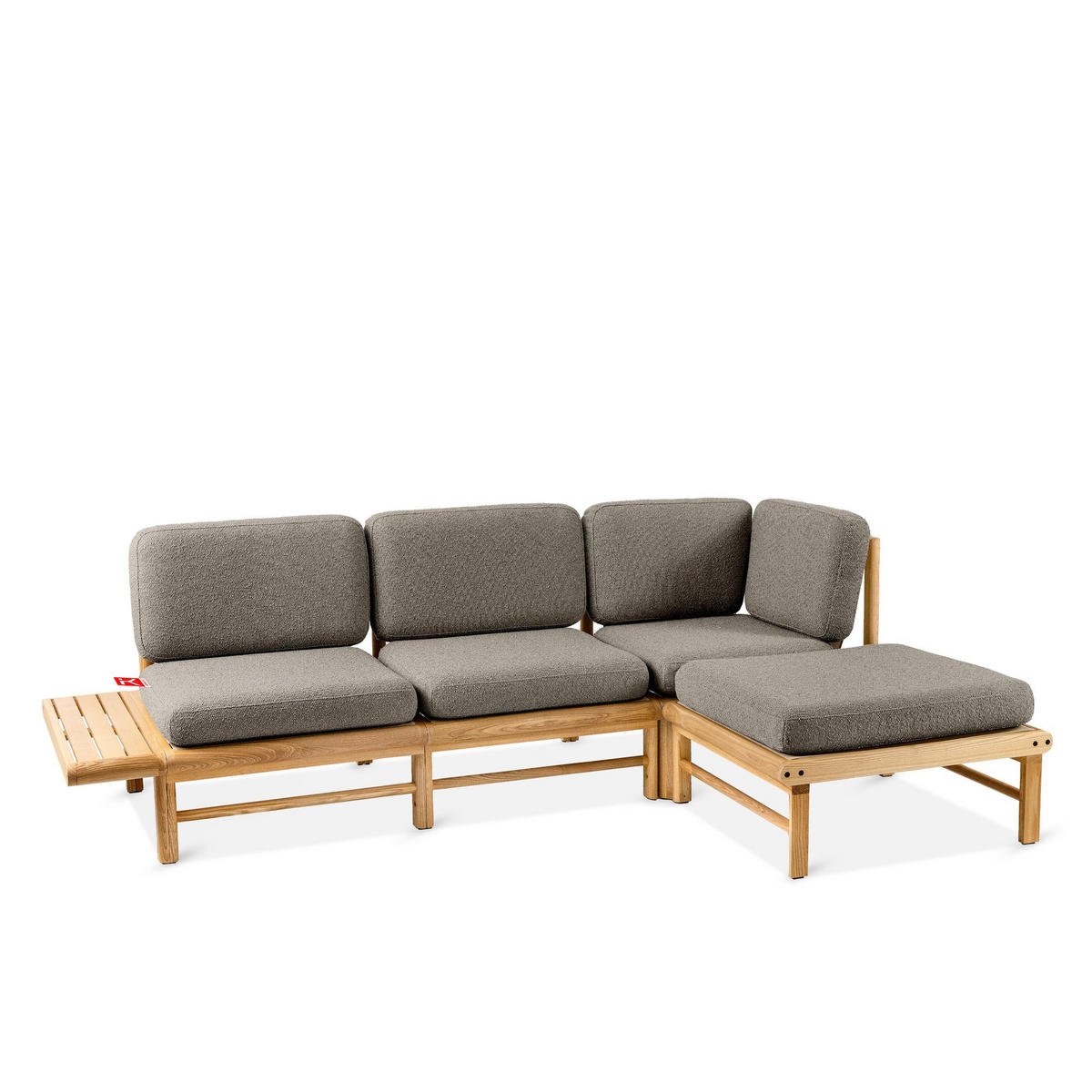 LOUNGESOFA ATREDA rechts - Grau, Holz/Textil (245/74/150cm) - KONSIMO®