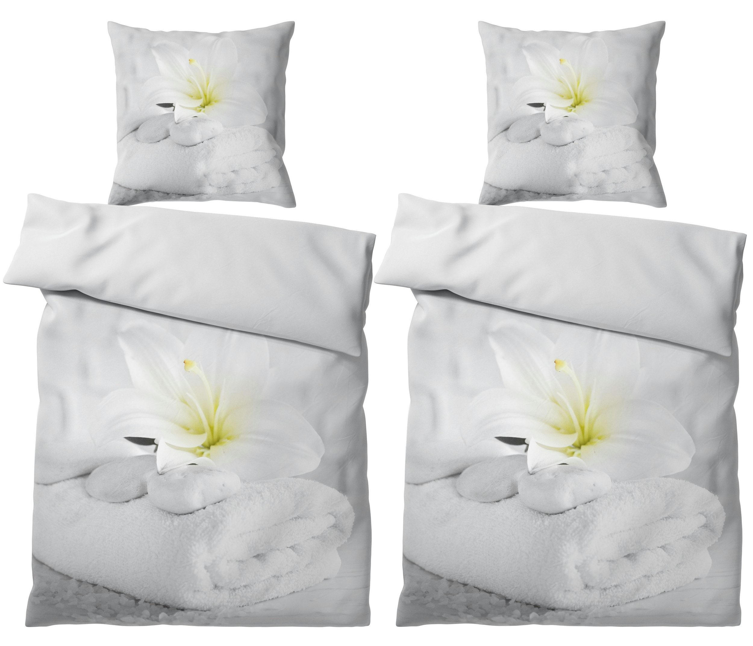 BETTWÄSCHE 4-teilig Good Feeling - Grau, Naturmaterialien (135/200cm) - Sanilo