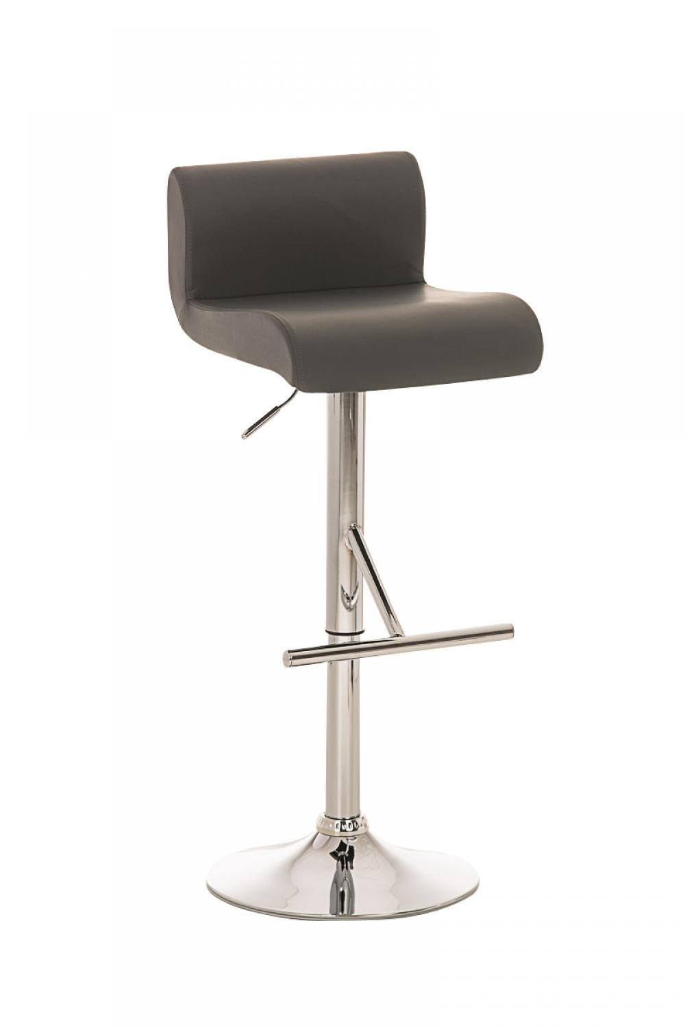 BARHOCKER Lederlook grau - Chromfarben/Grau, Textil/Metall (38/80/44cm) - CLP