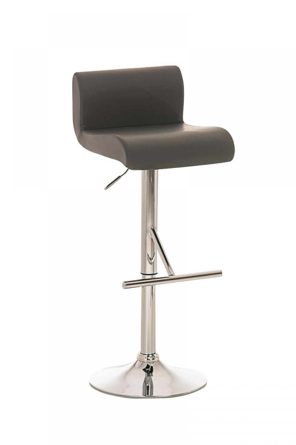 BARHOCKER Lederlook grau - Chromfarben/Grau, Textil/Metall (38/80/44cm) - CLP