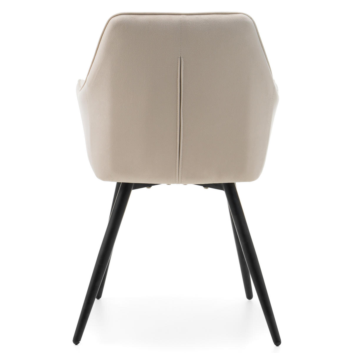 STUHL PASSO gepolstert mit Steppung - beige - Samt Velours - Ecru/Beige, Textil/Metall (58/87/60cm) - NEW HOME
