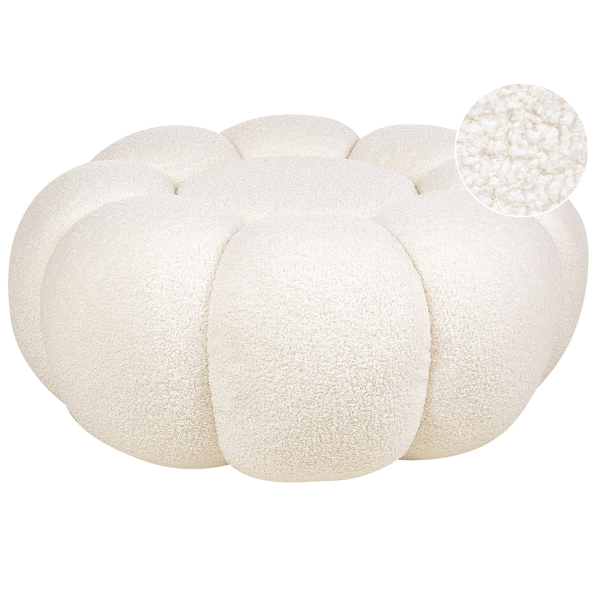 POUF Weiß Beaufort - Creme, Textil (60/27/60cm) - Beliani