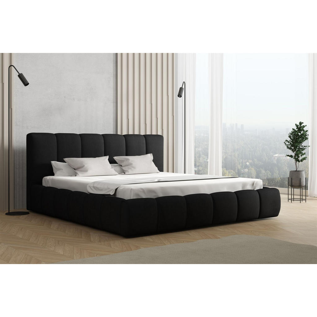 Thumbnail - Fun Möbel Polsterbett, Schwarz, Textil, 140x200 cm, Schlafzimmer, Betten, Polsterbetten