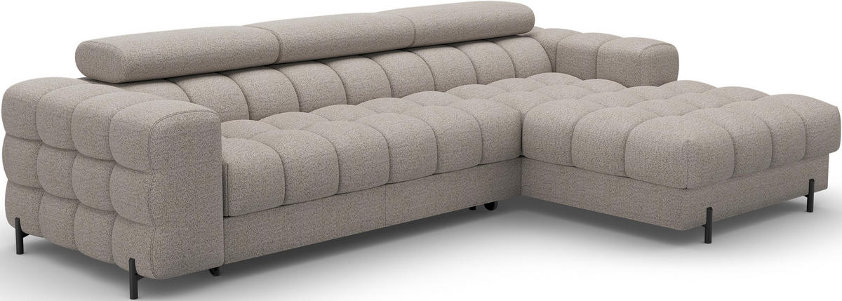 ECKSOFA FELRO mit Schlaffunktion, Bettkasten & verstellbaren Kopfstützen – Modernes Premium-Ecksofa in L-Form - Beige, Kunststoff (181/285cm) - Wohnideebilder
