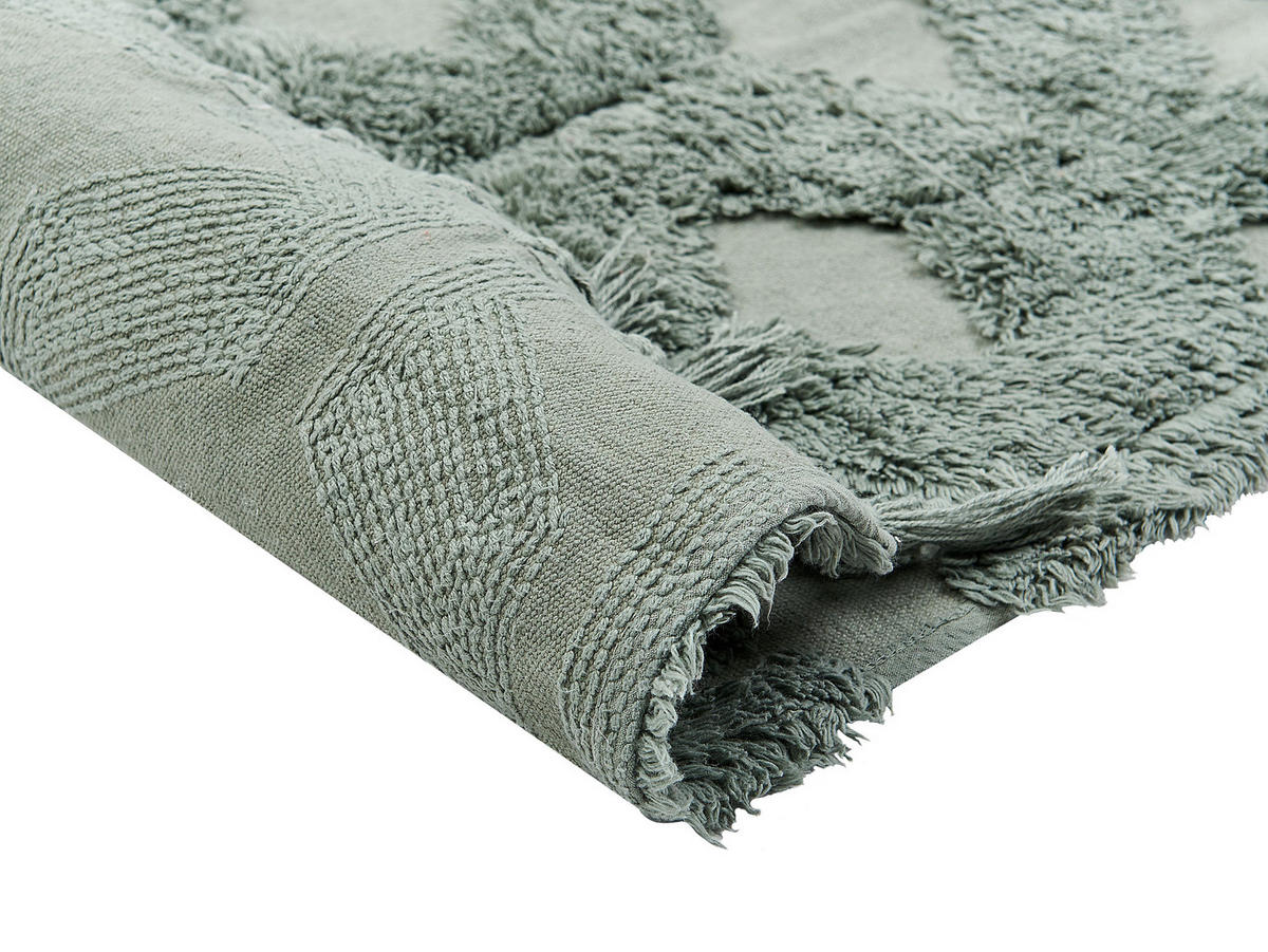 KURZFLOR-TEPPICH Kars 230/160 cm - Grün, Textil (160/230cm) - Beliani