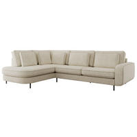 ROHOVÁ SEDAČKA CALENO L - Krémová Strukturovaná látka - Pravá Strana - černá/krémová, kov/textil (317/225cm) - MKS