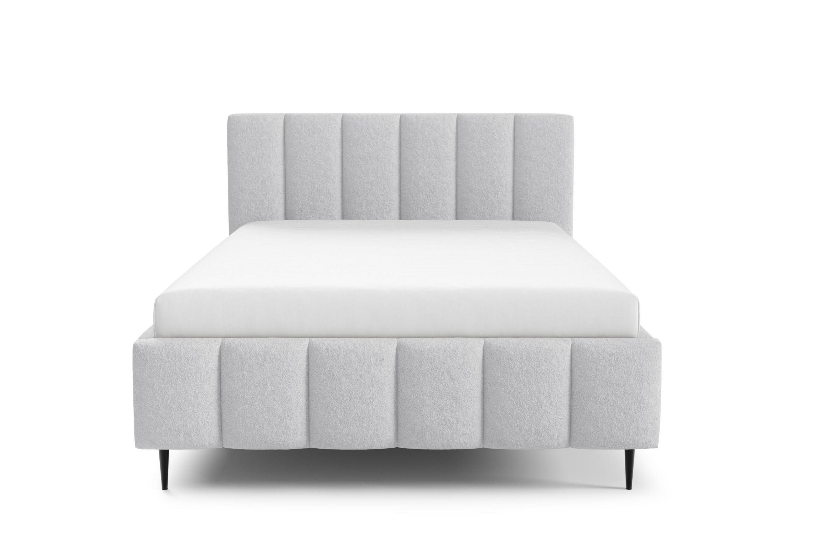 POLSTERBETT mit Bettkasten 140x200 cm in Hellgrau - Hellgrau, Metall (140/200cm) - Home Collective