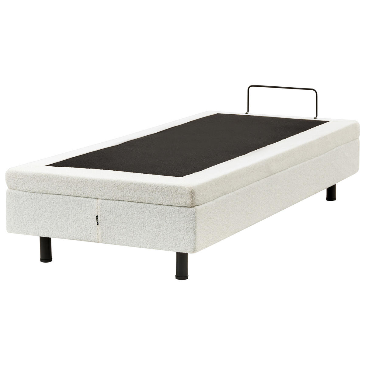 POSTEL nastavitelná bez čela Bouclé 80/200 cm Krémově bílá Duke - krémová, textil (80/200cm) - Beliani