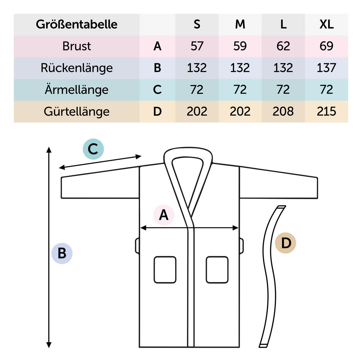 BADENMANTEL Herren L - mit gefütterter Kapuze aus 100% Baumwolle, Taupe - Taupe, Textil (Lnull) - Blumtal