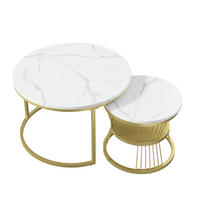 COUCHTISCH 2er Set Beistelltisch Rund, Gold - Goldfarben, Metall (70/70/45.5cm)