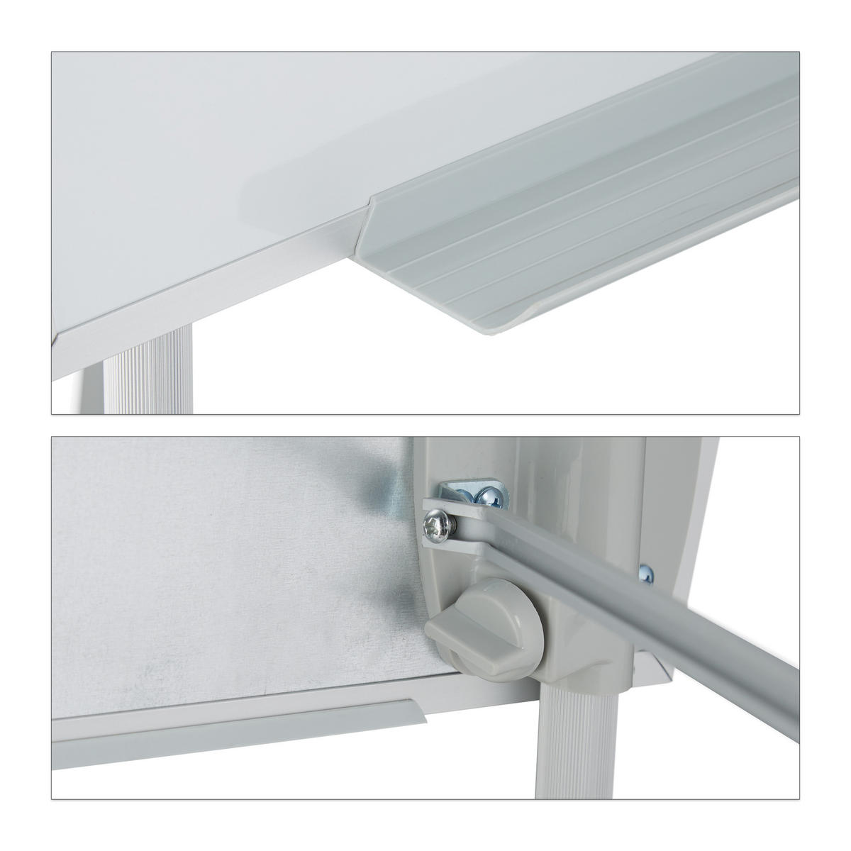 FLIPCHART Whiteboard - Weiß, Metall (80/175/75cm) - Relaxdays