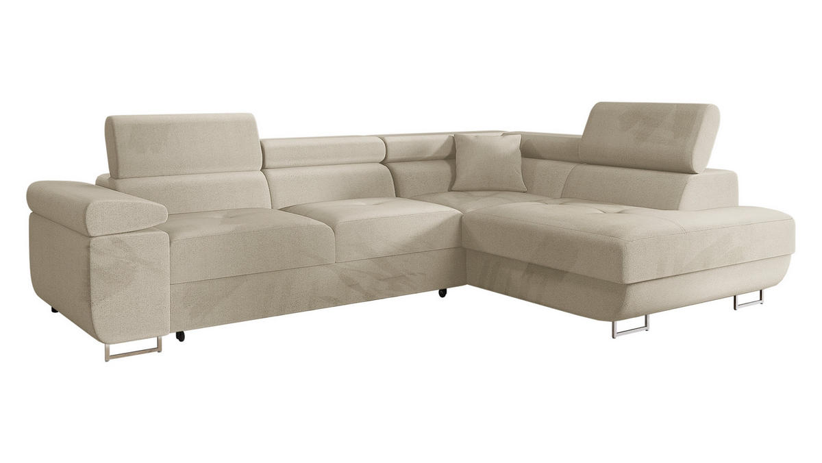 ECKSOFA Torezio, Seite: Rechts - Beige, Holz/Textil (274/203cm) - MIRJAN24