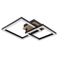 LED DECKENLEUCHTE Metall Schwarz - Schwarz, Metall (42/31/7.5cm) - Globo Lighting