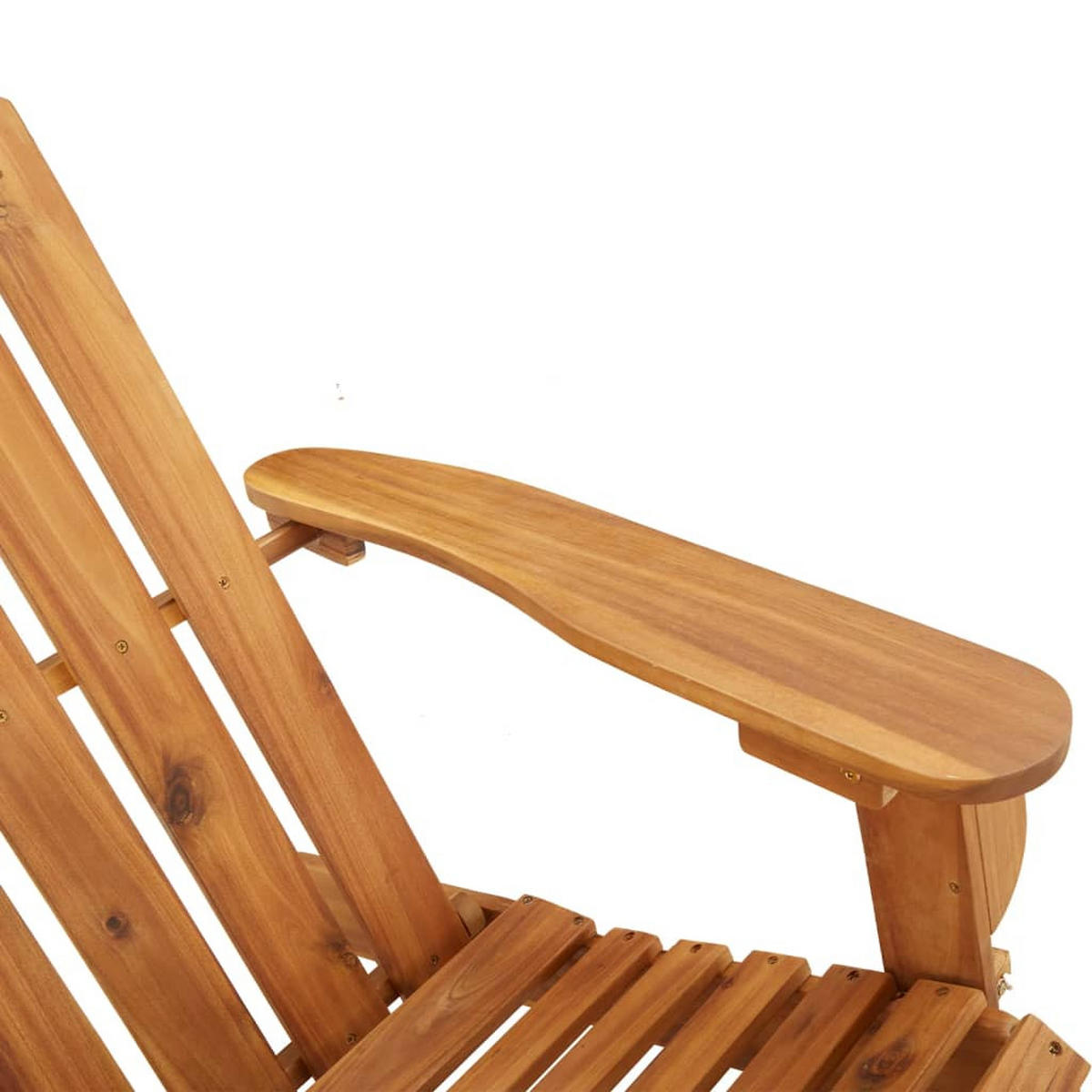 ADIRONDACK-SCHAUKELSTUHL Mit Kissen Massivholz Akazie - Braun, Holz (75/90/105cm) - vidaXL