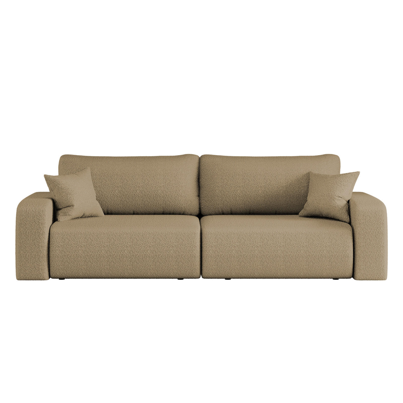 SCHLAFSOFA MILANO und Bettkasten Stoff Quelle Hellbraun - Hellbraun, Holz (246/83/98cm) - Kaiser Möbel