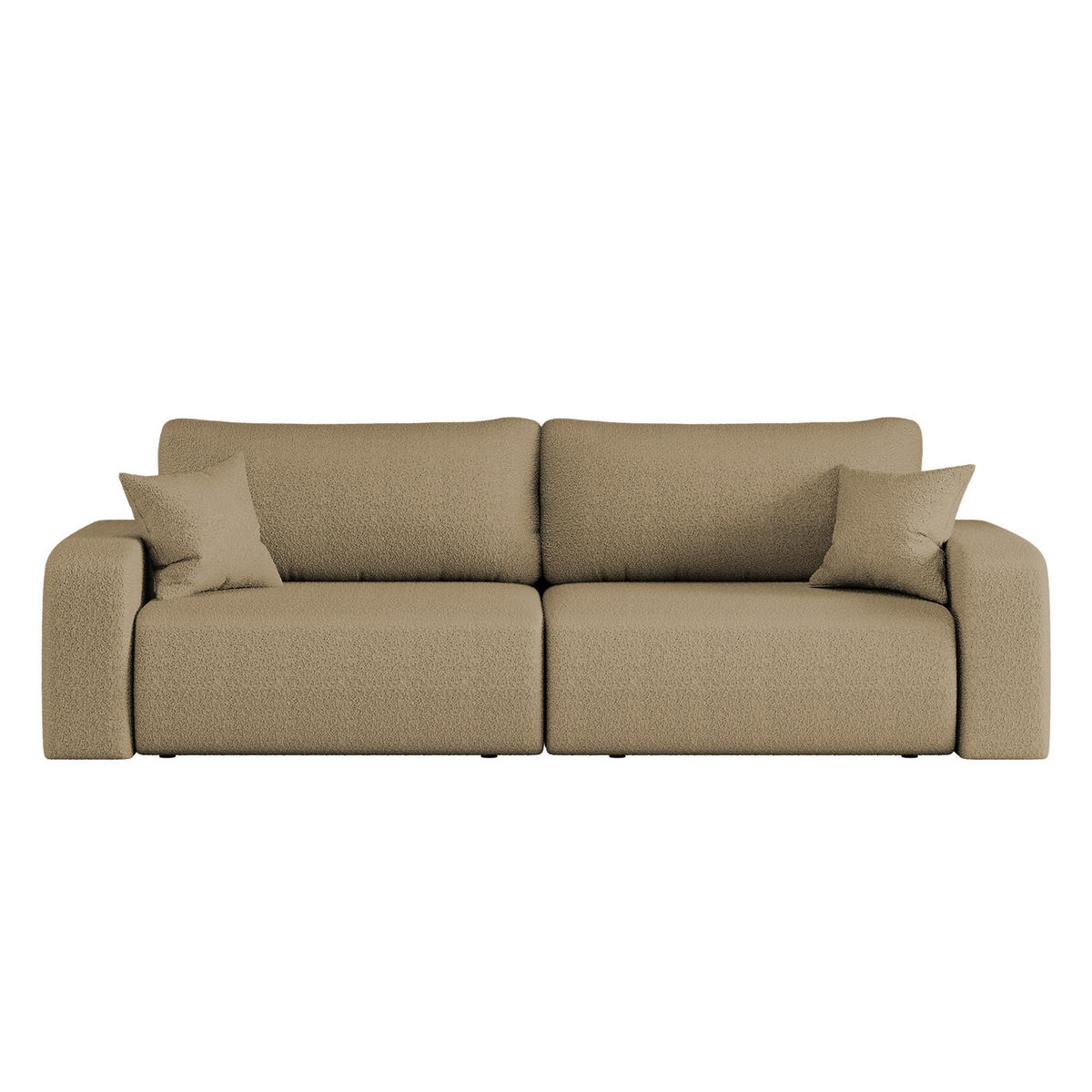 SCHLAFSOFA MILANO und Bettkasten Stoff Quelle Hellbraun - Hellbraun, Holz (246/83/98cm) - Kaiser Möbel
