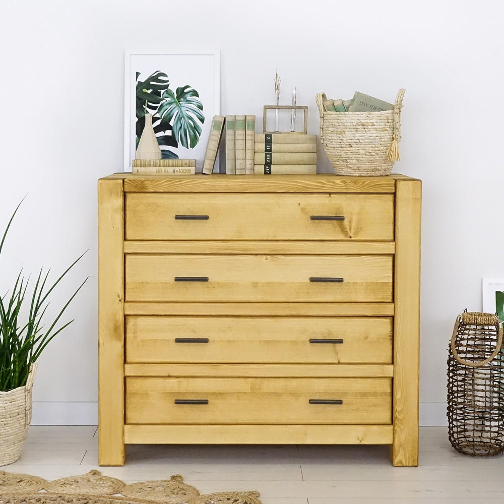 KOMMODE aus Massivholz SARA - Honig, Holz (100/90/48cm) - Seart