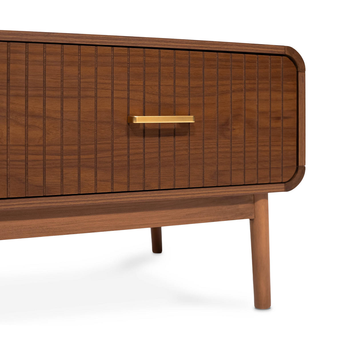 COUCHTISH Milo Couchtisch aus Walnussholz, Retro-Stil - Braun, Holz (105/50/45.5cm) - Sicaan