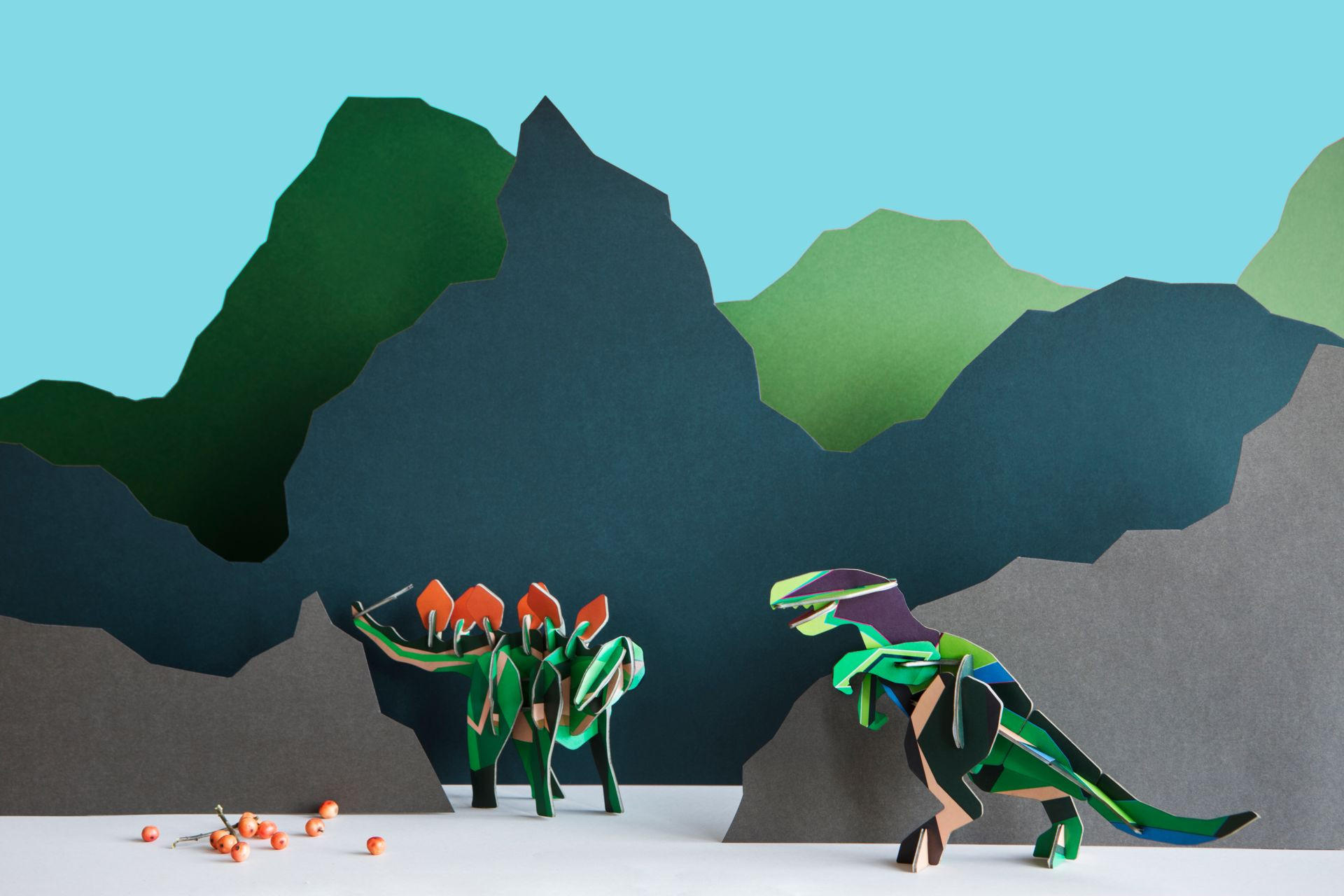 WANDSKULPTUR Bunt 4/12 cm - Multicolor, Wellpappe (4/12/18cm) - KUNSTLOFT