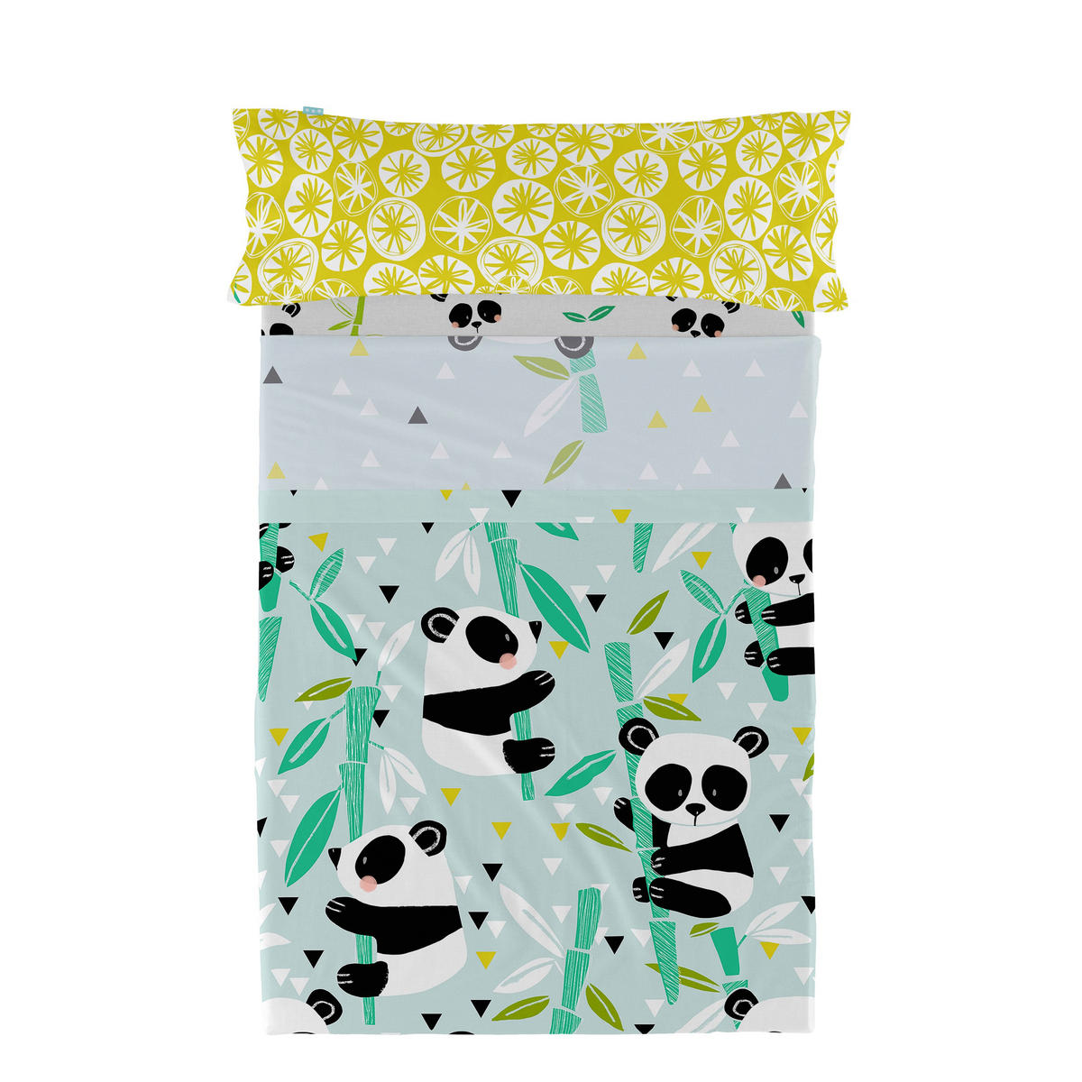 BETTWÄSCHE 2er-Set teiliges panda garden blue 180x270 cm blau - Blau, Textil (180/270cm) - Happy Friday