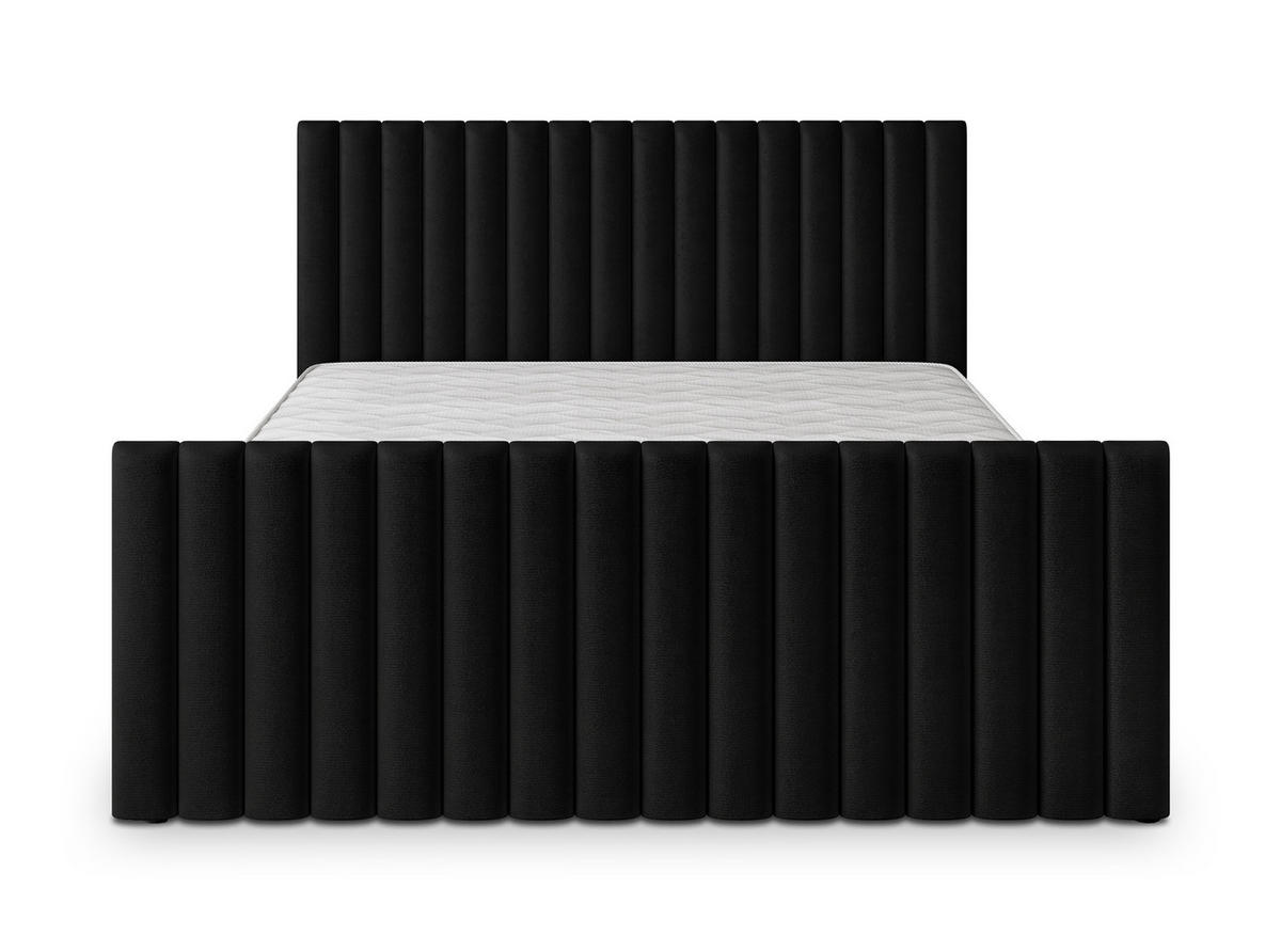 POLSTERBETT CANOVA K 120x200 cm mit Bettkästen - Schwarz - Schwarz, Holz/Textil - MASSENO
