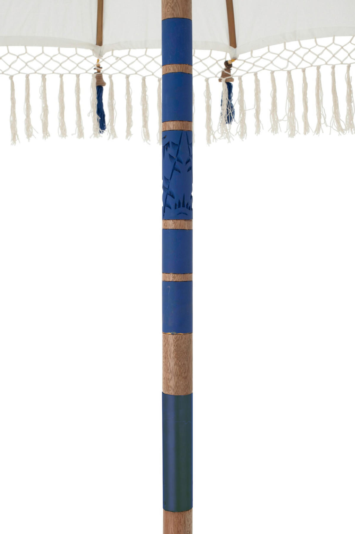 SONNENSCHIRM FLAVIE Beige - Blau/Beige, Holz (180/180cm) - J-Line