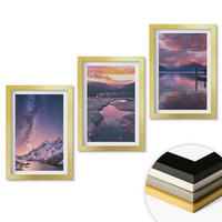 WANDBILDER 3er Set - 20x30 cm Goldrahmen - Berge, Wasser, wunderschöne Landschaften - Goldfarben, Kunststoff (20/30cm) - ArtPrintCave