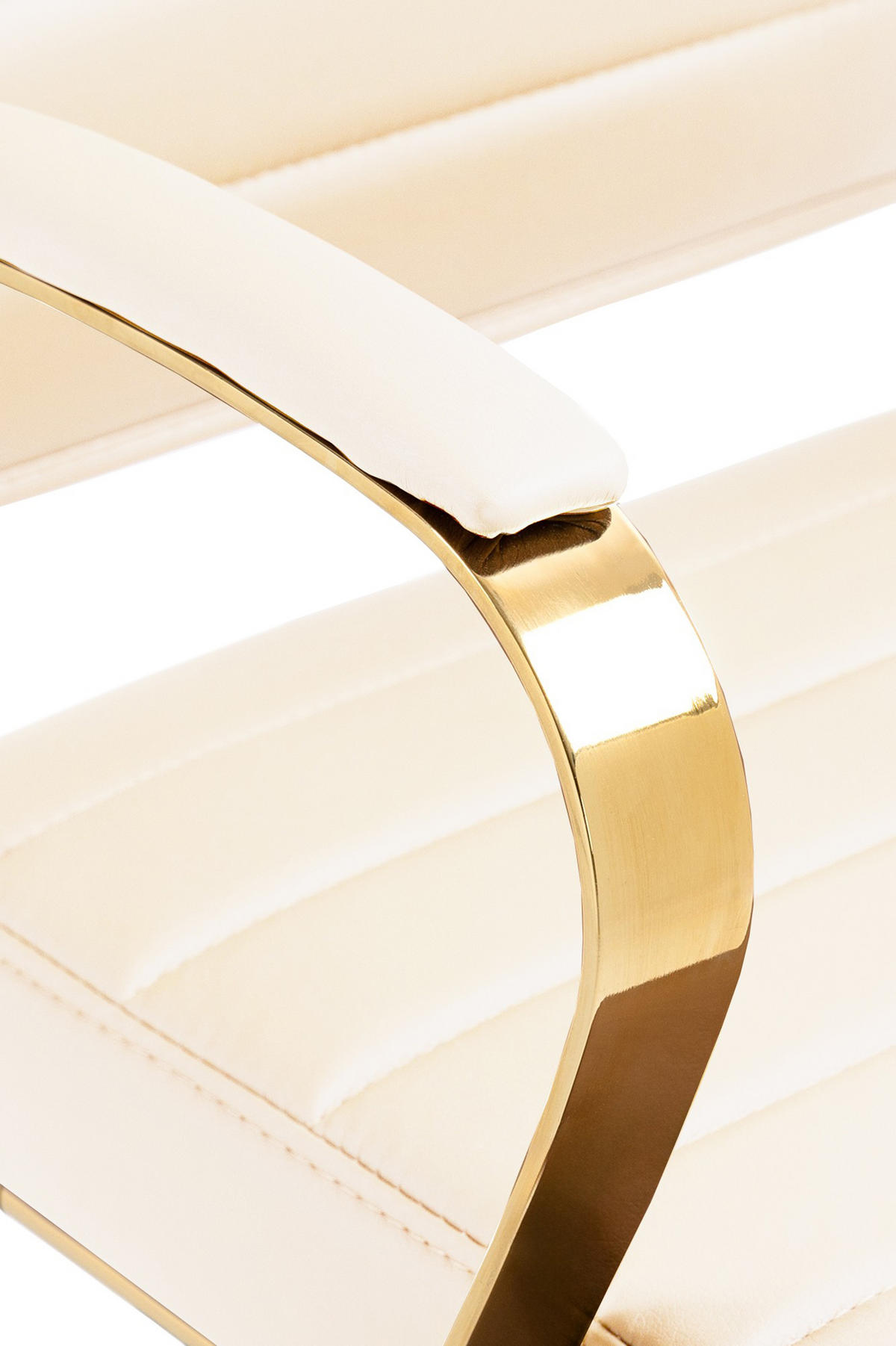 BÜROSTUHL Vantor Kunstleder creme - Goldfarben/Creme, Metall (57/109/59cm) - TPFLiving