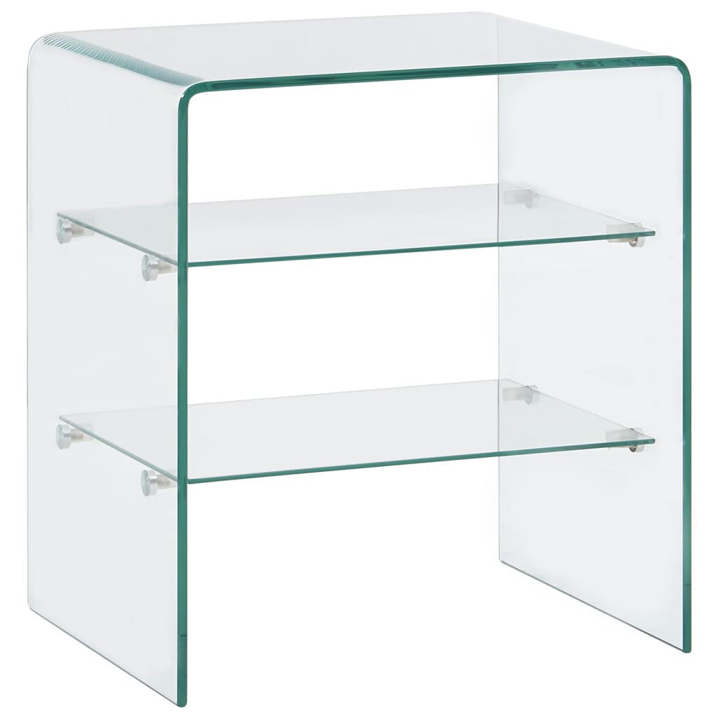 COUCHTISCH 50/40/56 cm aus Hartglas Transparent mit 2 Ablageflächen - Transparent, Glas (40/50/56cm) - vidaXL