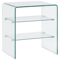 COUCHTISCH 50/40/56 cm aus Hartglas Transparent mit 2 Ablageflächen - Transparent, Glas (40/50/56cm) - vidaXL