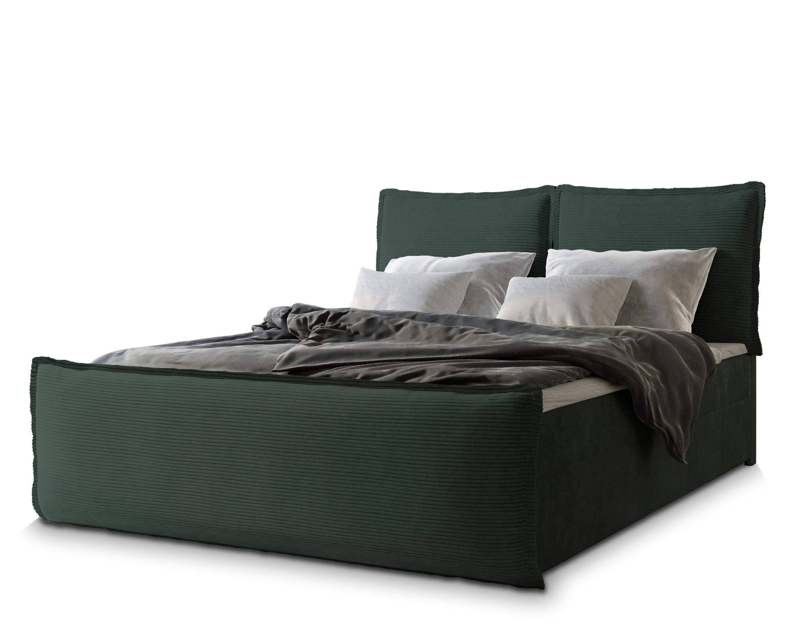 BOXBETT MONTA 140x200 cm mit Matratze und Topper - Grün - Grün, Holz (140/200cm) - MASSENO