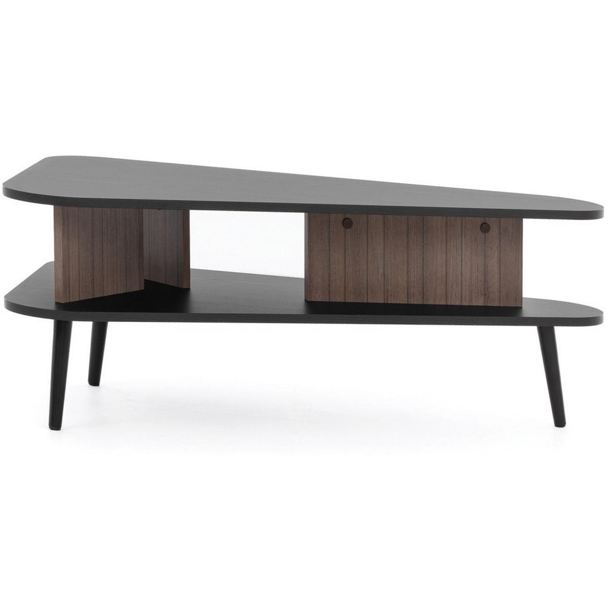 COUCHTISCH Parini 100×57 cm, Graphitschwarz/Captains Deck - Eichefarben, Holzwerkstoff/Metall (57/100/40cm) - Beautysofa