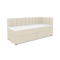 BOXBETT VIGO 90/200 cm in Cord/Velours Ecru H4 rechts - Ecru, Holz/Holzwerkstoff (90/200cm) - Deine Möbel 24