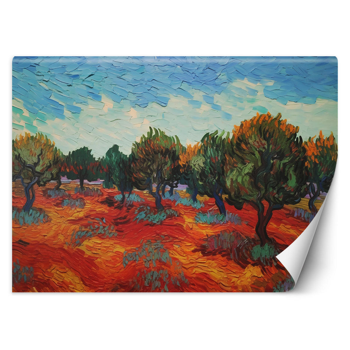 FOTOTAPETE, Olivenbäume - V. van Gogh - Multicolor, Papier (300/210cm) - Feeby