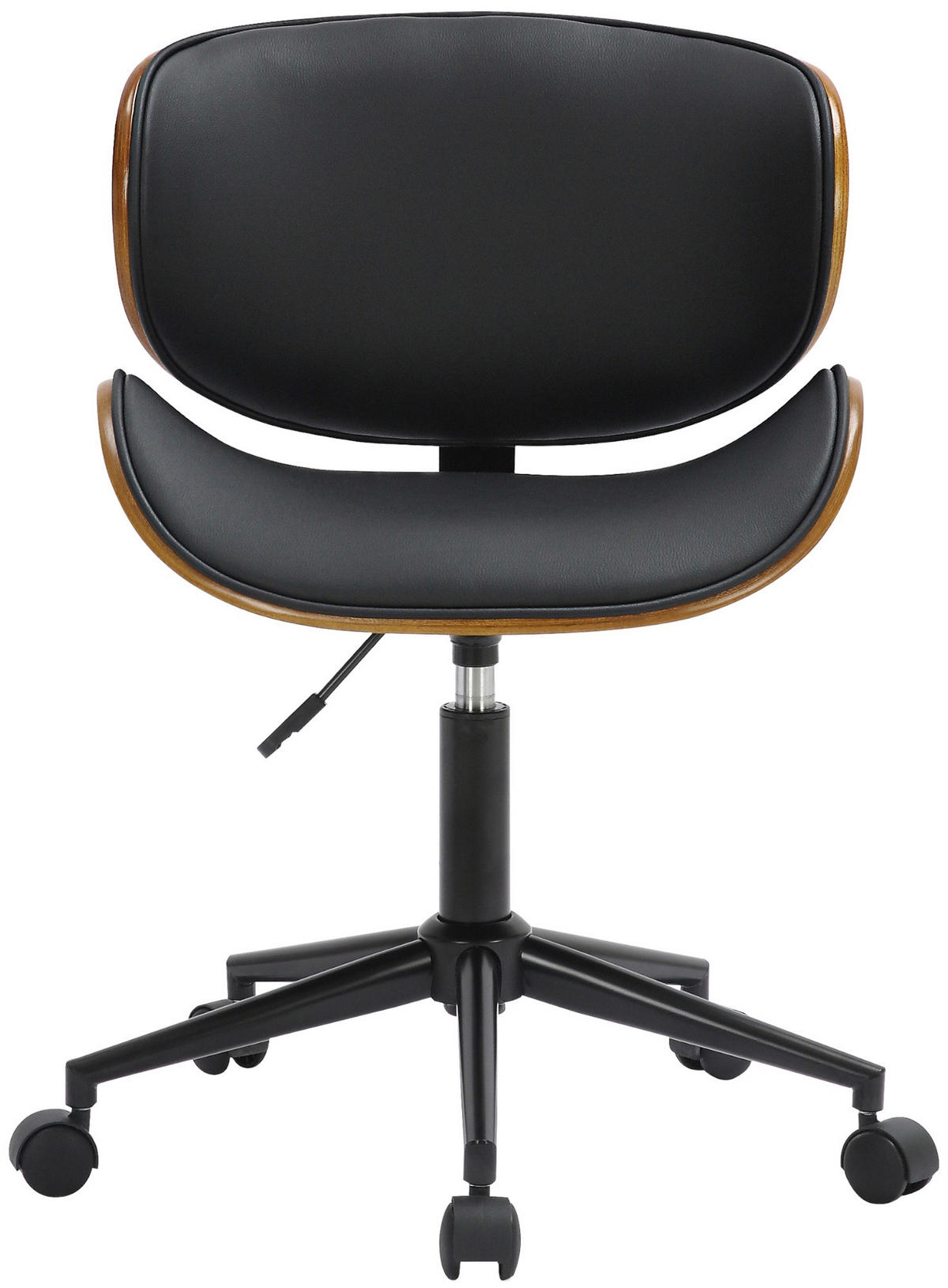 DREHSTUHL Lederlook schwarz - Schwarz, Textil/Metall (52/78/52cm) - CLP