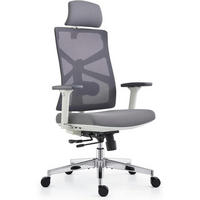 BÜROSTUHL mit adaptiver Rückenlehne und 4D Armlehnen Weiß - Grau, Kunststoff (65/131/70cm)