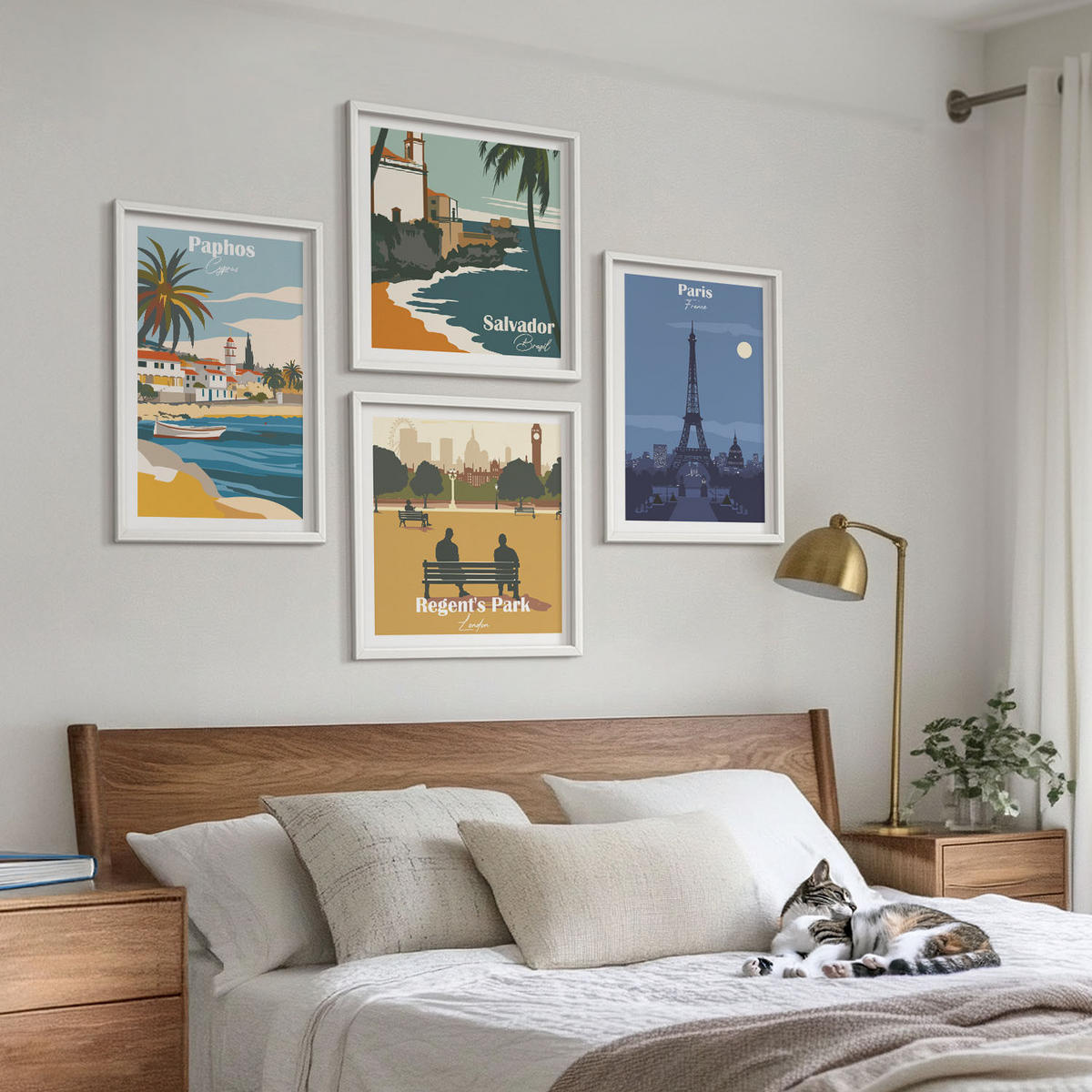 WANDBILDER 4er-Set - 50x50 cm & 40x60 cm Weißer Rahmen - Architektur der Küstenstädte - Weiß, Kunststoff (50/50cm) - ArtPrintCave