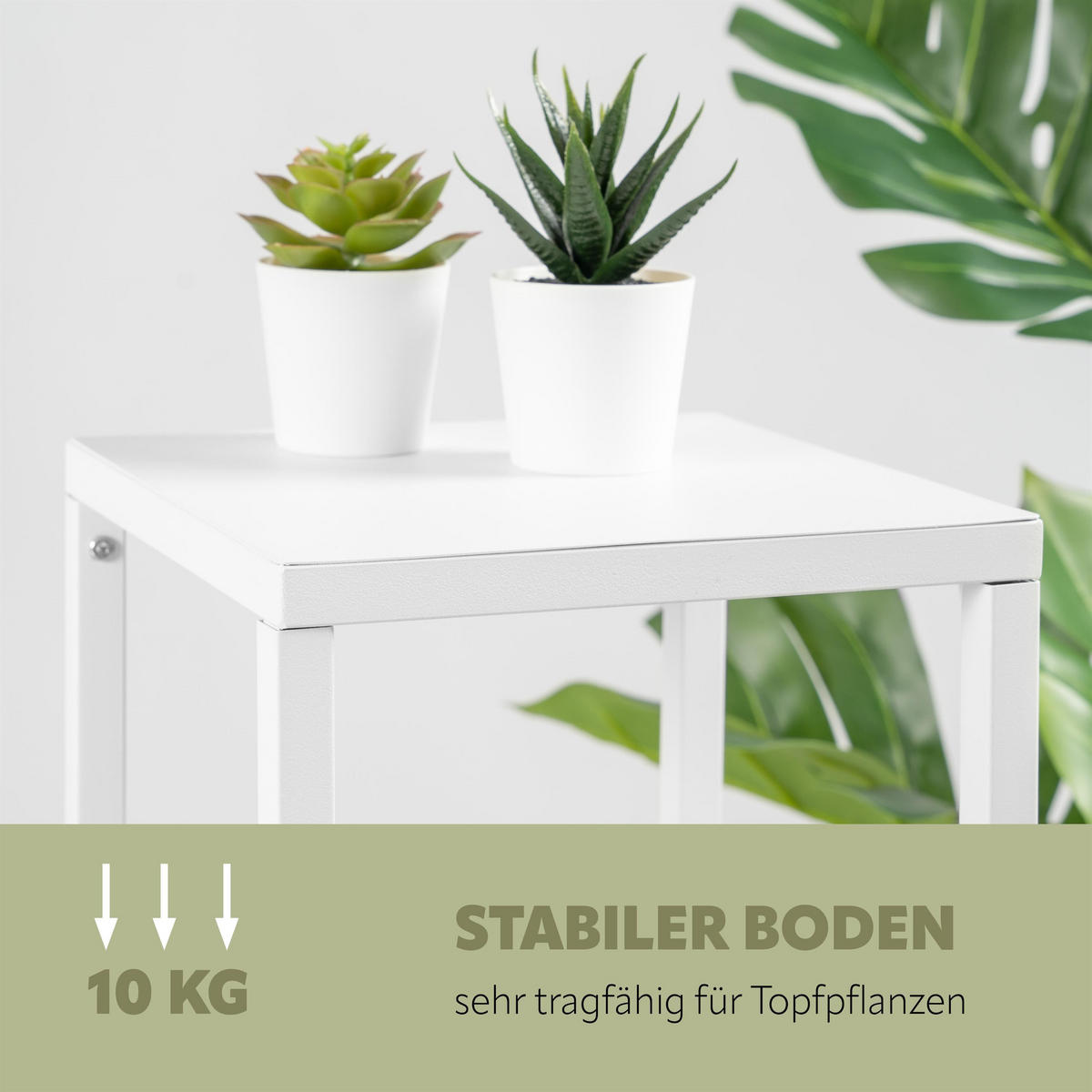 BLUMENHOCKER (3er Set), Metall, weiß - Weiß, Metall (30/30/90cm) - bremermann