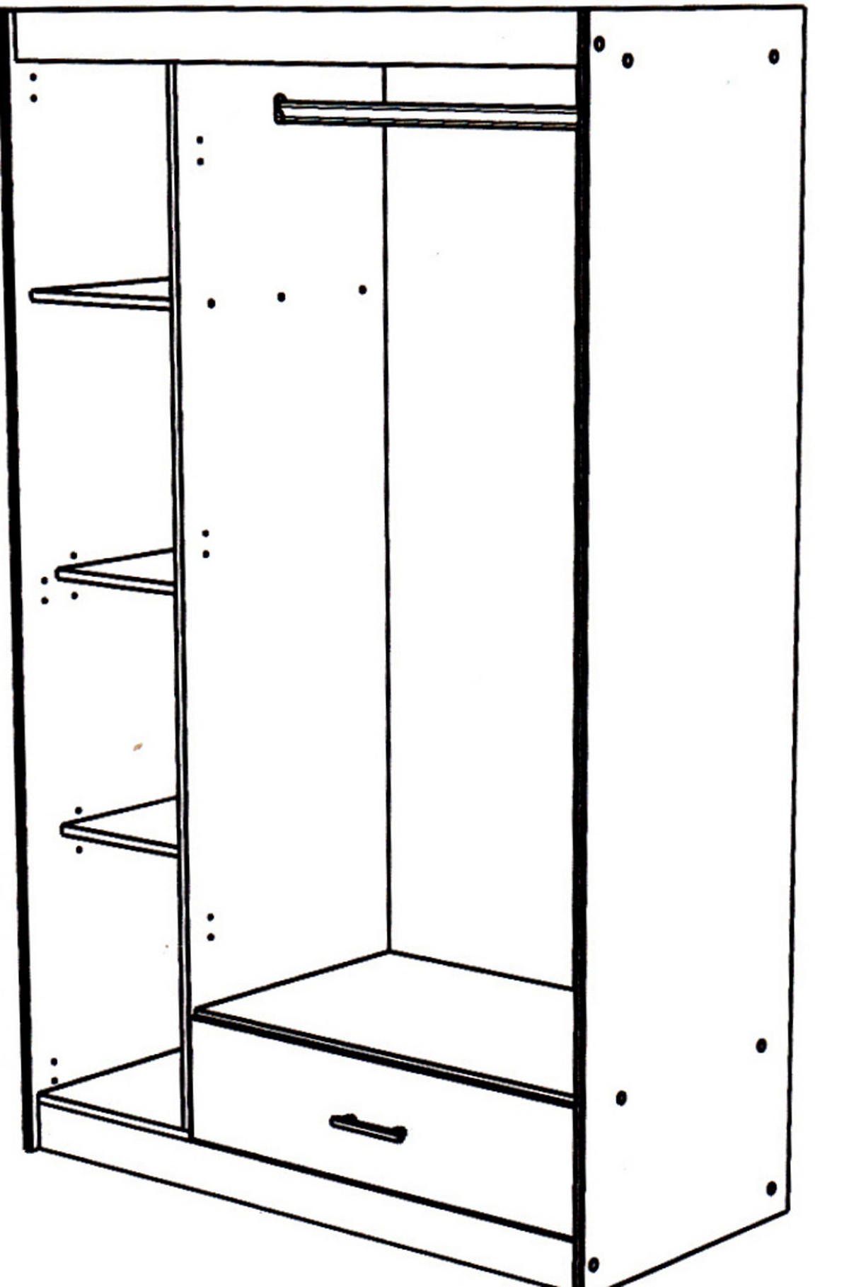 JUGENDZIMMER Set 5-tlg Kleiderschrank Schreibtisch Bett 90x200 - Silberfarben/Weiß, Holz/Holzwerkstoff (160/180/52cm) - Parisot Meuble