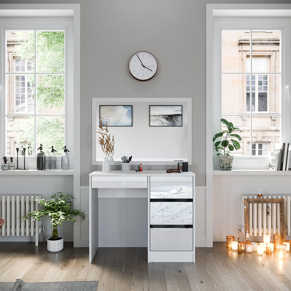 SCHREIBTISCH Sherry Weiß 90 cm - Weiß, Holzwerkstoff (40/90/75cm) - Vicco