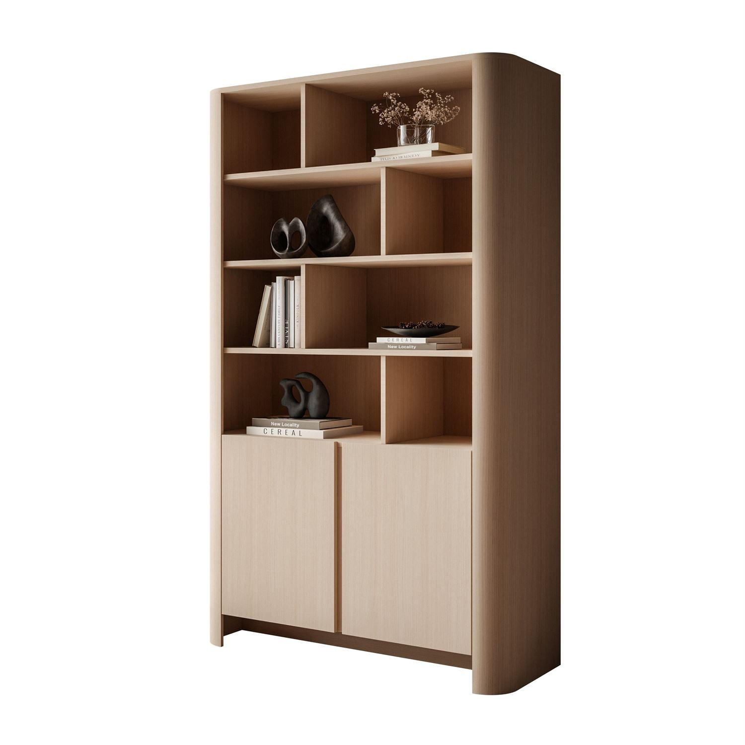 STANDREGAL DESTINY II, zweitürig mit offenen Regalböden - Eichefarben, Holzwerkstoff (103/170/39cm) - Lookway