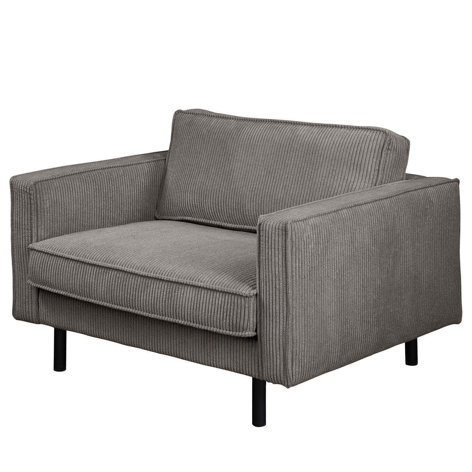 XL SESSEL - Schwarz/Grau, Textil/Metall (117/81/96cm) - home24