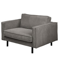 XL SESSEL - Schwarz/Grau, Textil/Metall (117/81/96cm) - home24