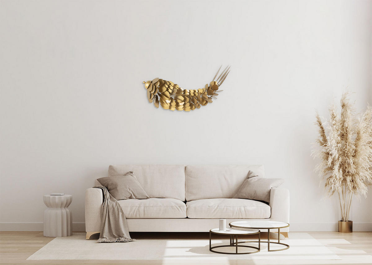 WANDDEKO Gold 70/34 cm - Goldfarben, Metall (2.42/34/10cm) - KUNSTLOFT