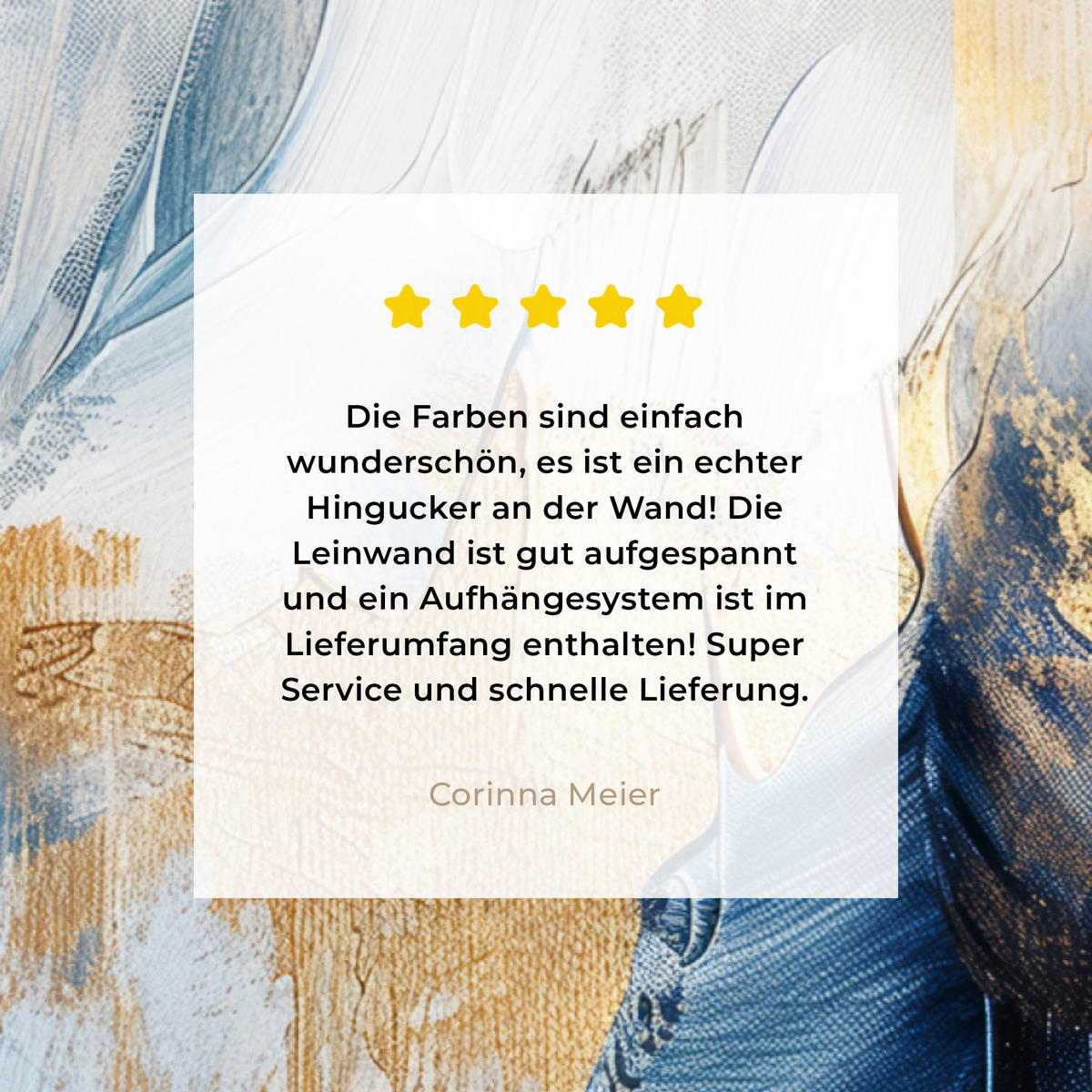 LEINWANDBILD Gold - Blau - Aquarell - Kunst - Modern Wandbilder 80x60 cm - Hellblau, Textil (80/60cm) - MuchoWow