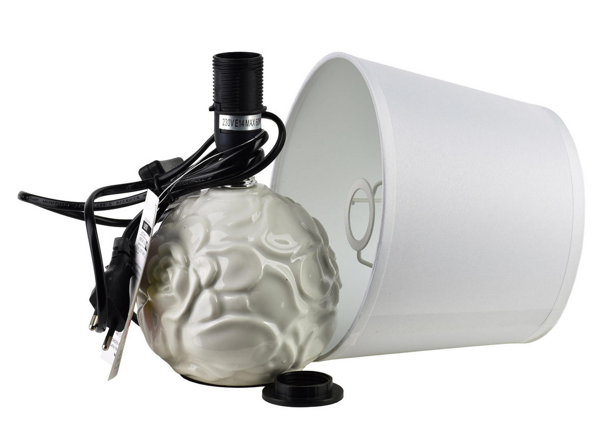 TISCHLAMPE Leti Grau 13/17.5/26.5 cm Keramik - Weiß, Keramik (13/17.5/26.5cm) - Mondex