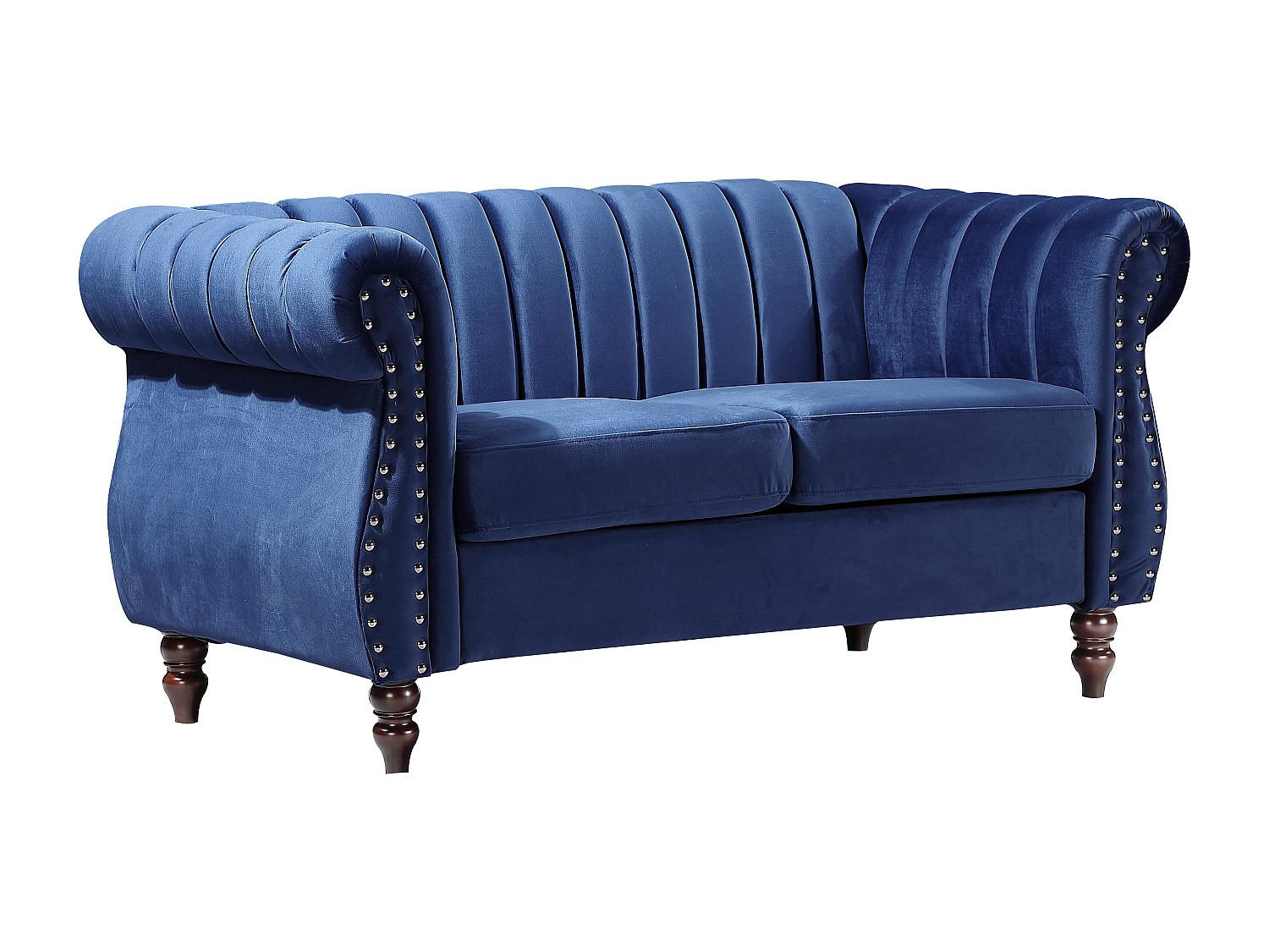 CHESTERFIELD-SOFA - 2-Sitzer - Samt - Königsblau - TRUMBO - Blau, Textil (78/77/150cm) - Vente-Unique